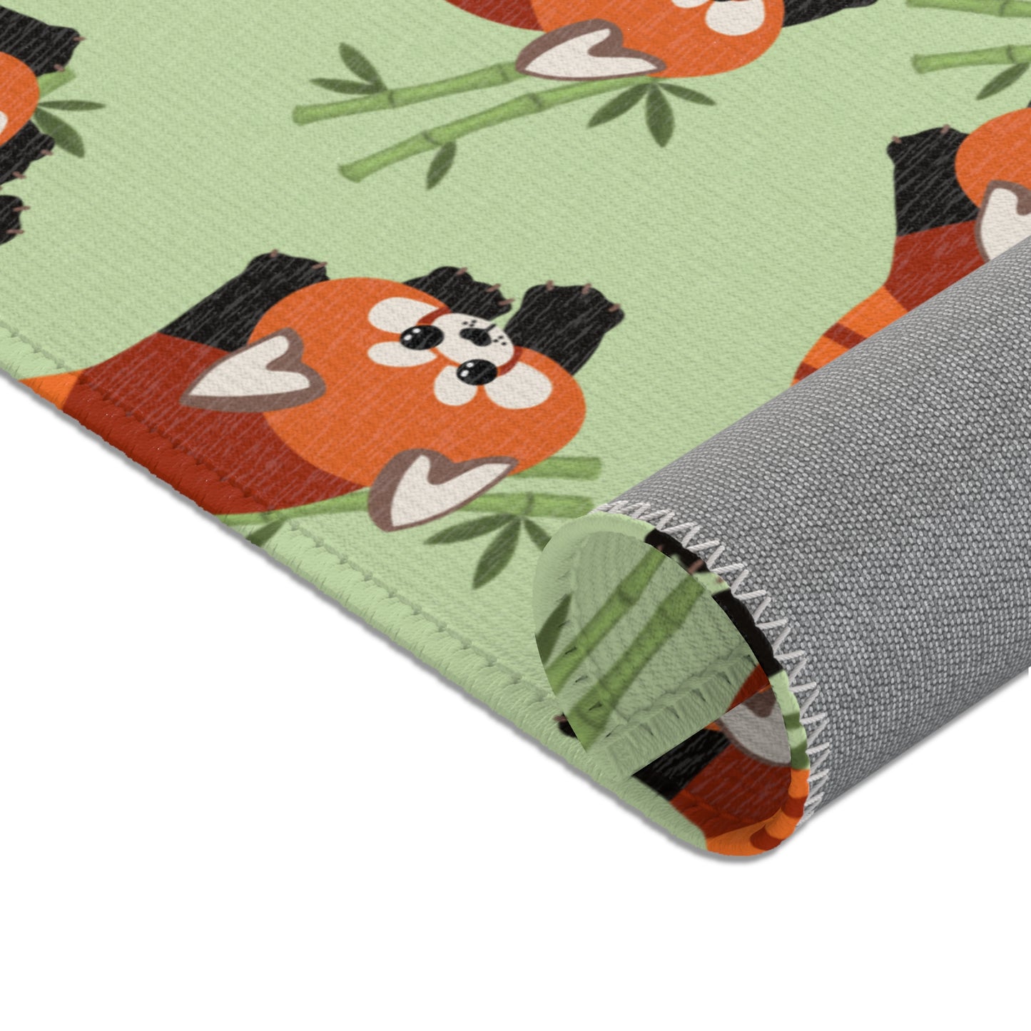 Matcha Green Red Panda Rug