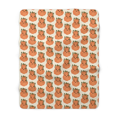 Angry Pumpkin Cozy Fleece Blanket