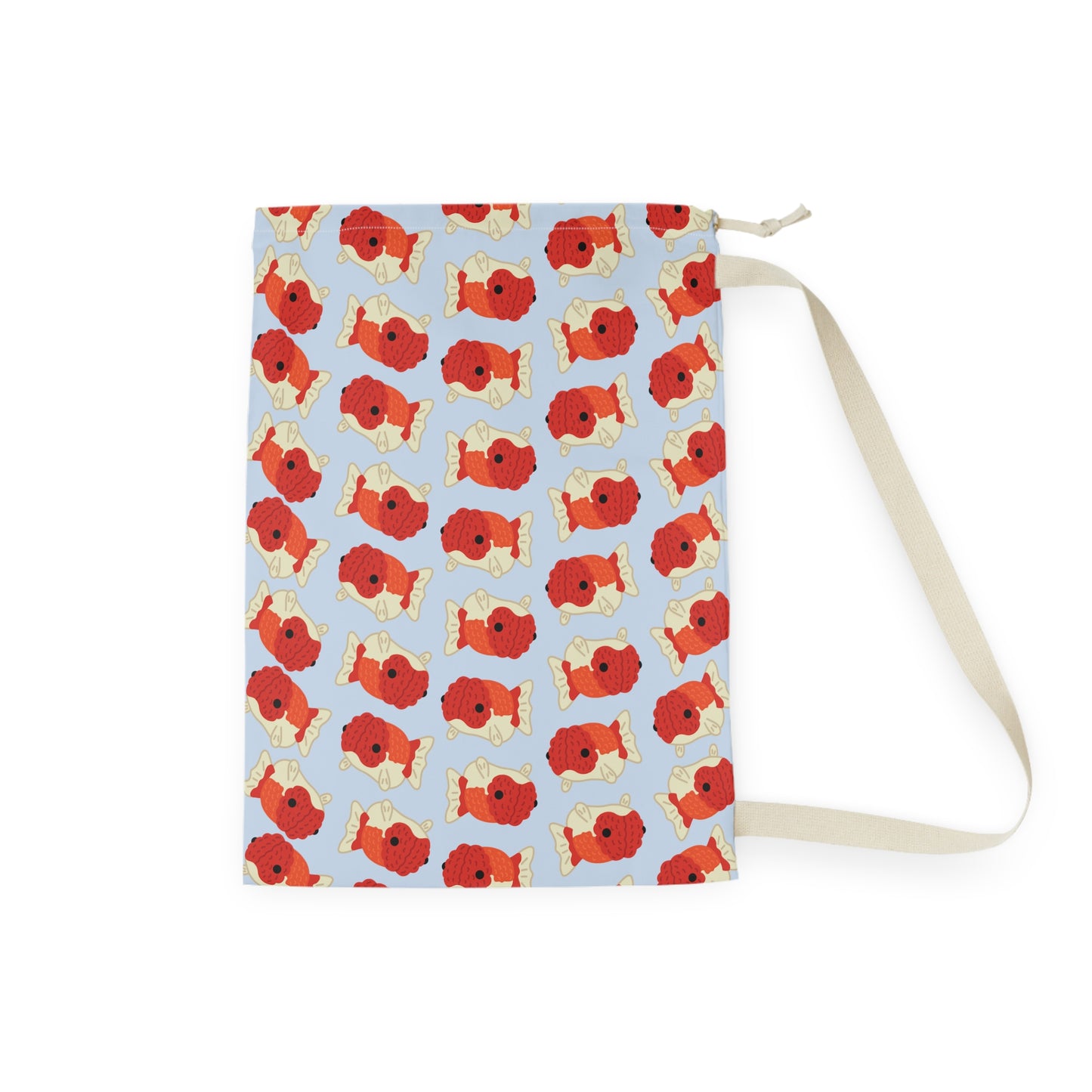 Baby Blue Chubby Goldfish Drawstring Bag