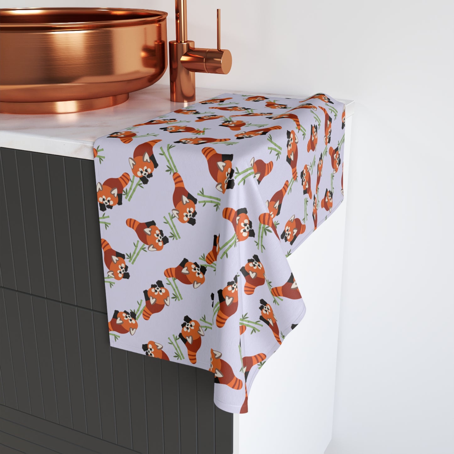 Lavender Red Panda Hand Towel