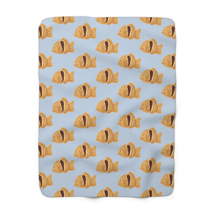 Baby Blue Taiyaki Cozy Fleece Blanket
