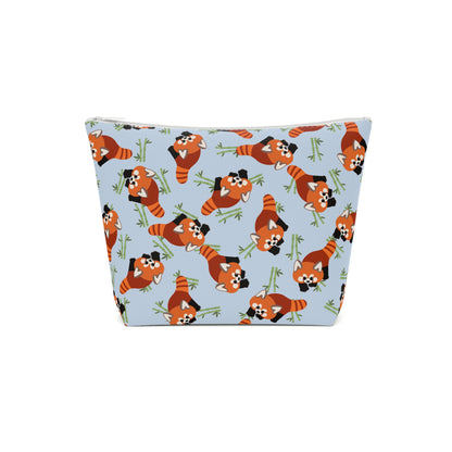 Baby Blue Red Panda Cosmetic Bag