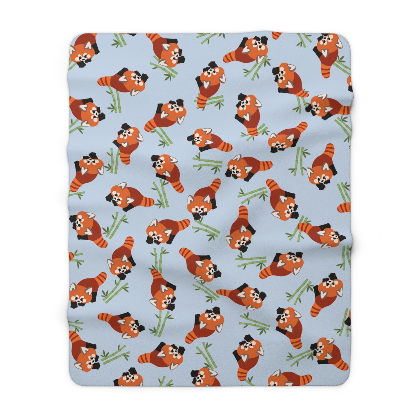 Baby Blue Red Panda Cozy Fleece Blanket