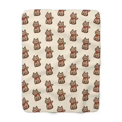 Chocolate Cat Cozy Fleece Blanket