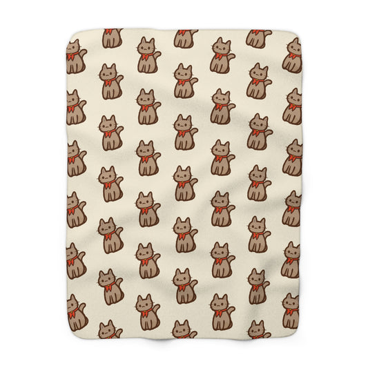 Chocolate Cat Cozy Fleece Blanket