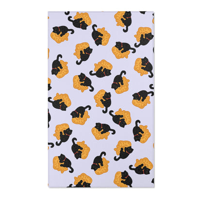 Lavender Black Cat Taiyaki Rug