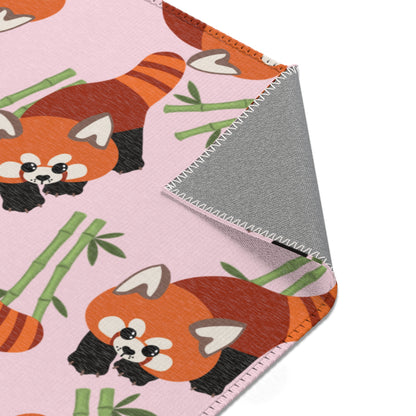 Baby Pink Red Panda Rug