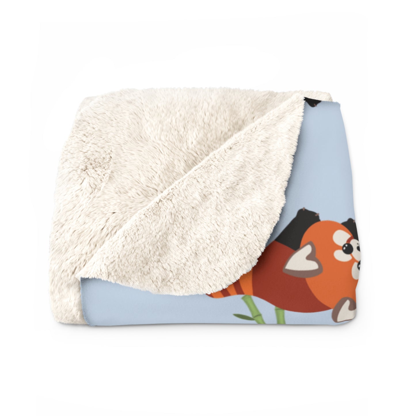 Baby Blue Red Panda Cozy Fleece Blanket