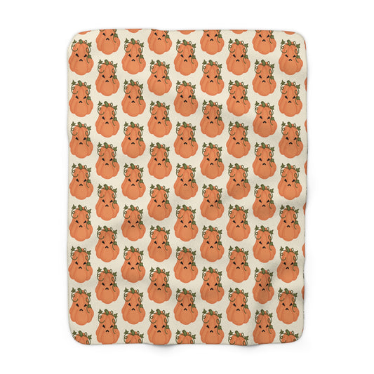 Angry Pumpkin Cozy Fleece Blanket
