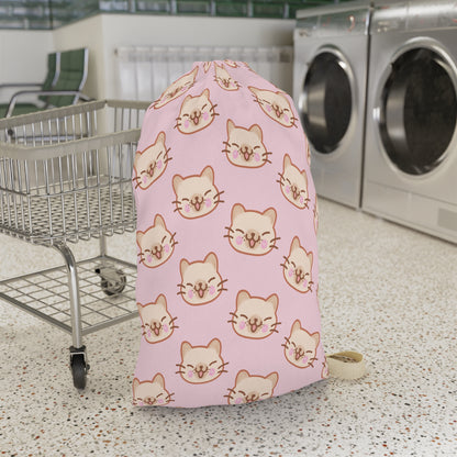 Baby Pink Kitty Kat Drawstring Bag