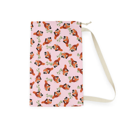 Baby Pink Red Panda Drawstring Bag