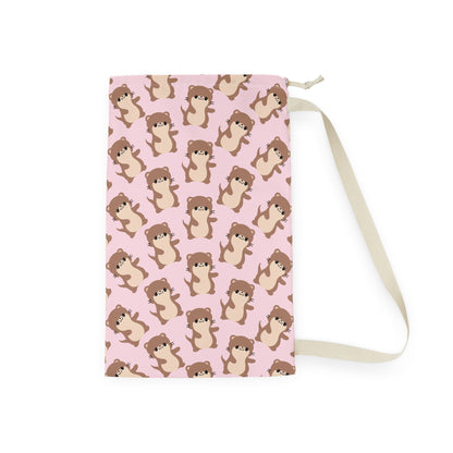 Baby Pink Otter Drawstring Bag