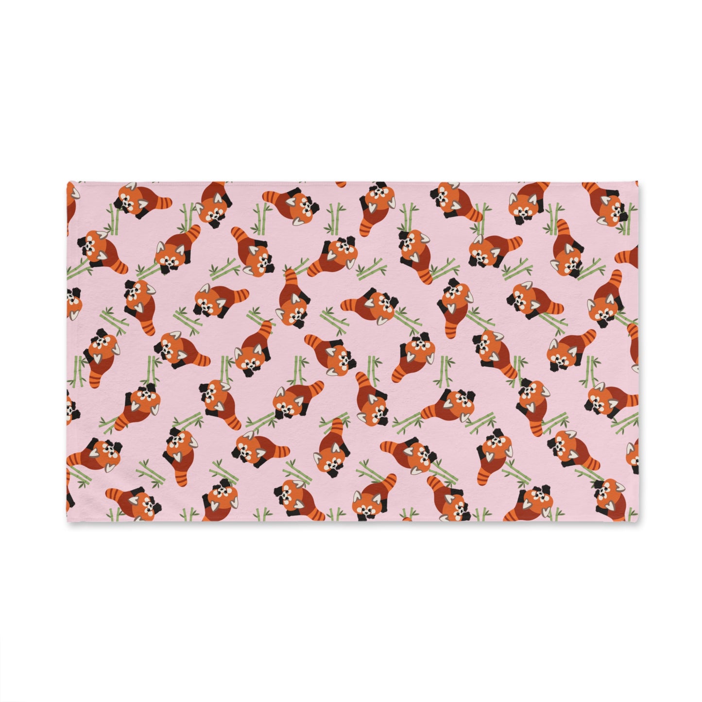 Baby Pink Red Panda Hand Towel