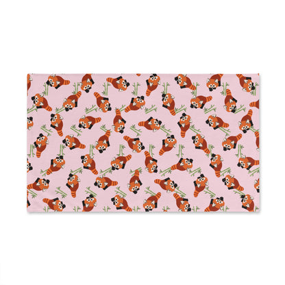 Baby Pink Red Panda Hand Towel