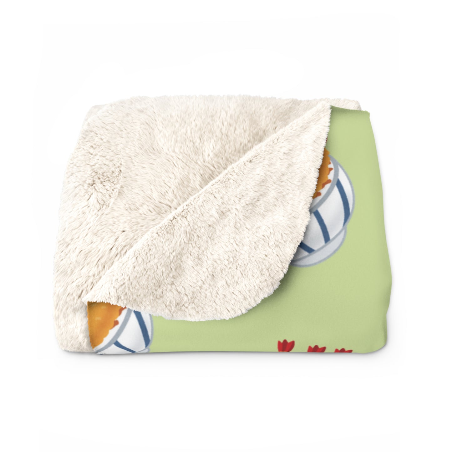 Matcha Green Tempura Cozy Fleece Blanket