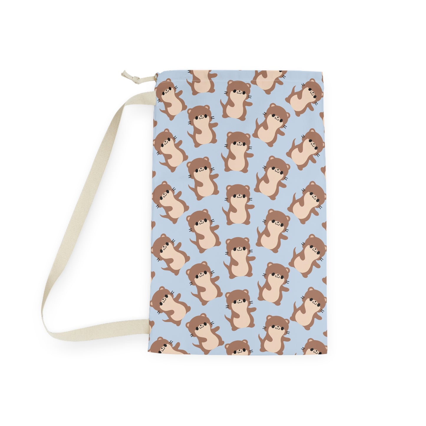 Baby Blue Otter Drawstring Bag