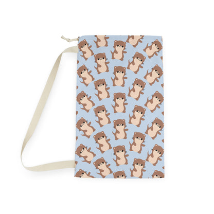 Baby Blue Otter Drawstring Bag
