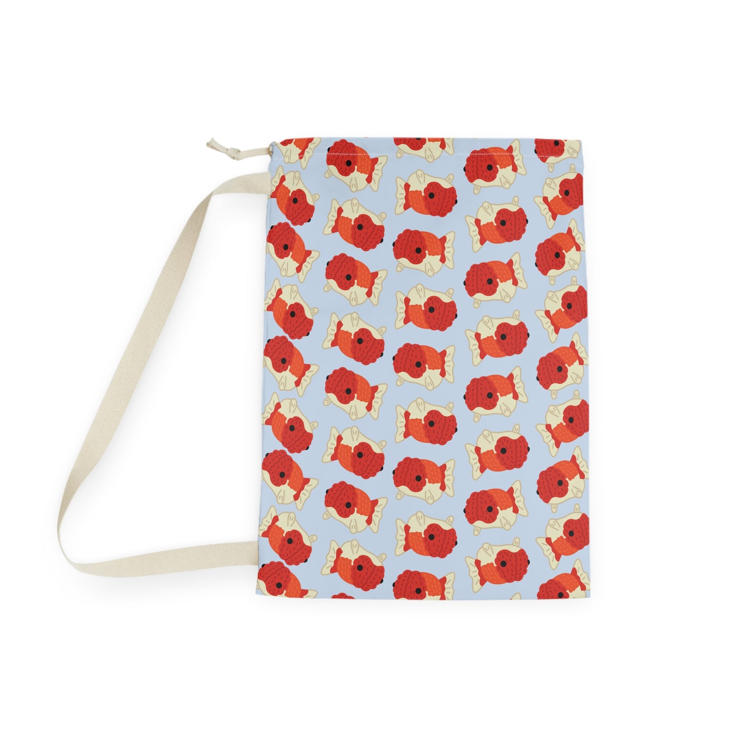 Baby Blue Chubby Goldfish Drawstring Bag
