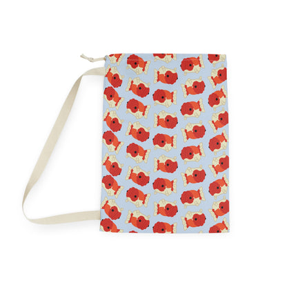 Baby Blue Chubby Goldfish Drawstring Bag