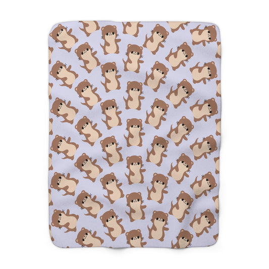 Lavender Otter Cozy Fleece Blanket