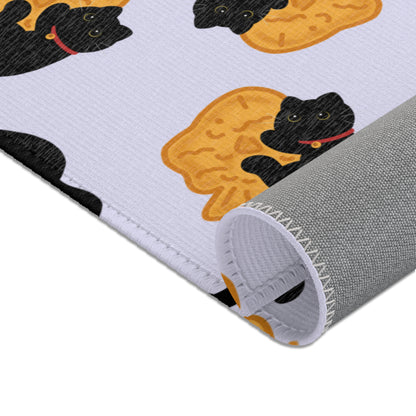Lavender Black Cat Taiyaki Rug