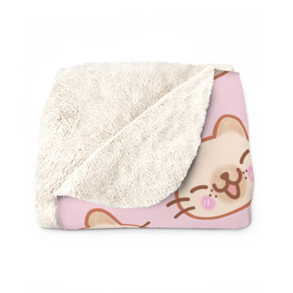 Baby Pink Kitty Kat Cozy Fleece Blanket