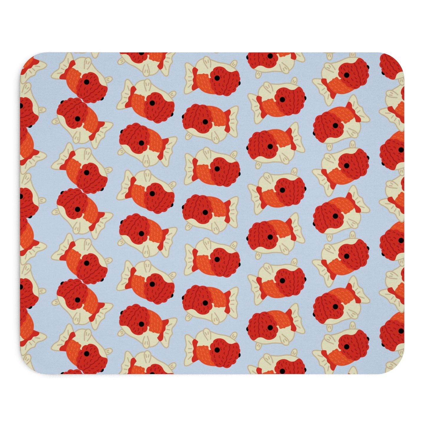 Baby Blue Chubby Goldfish Mouse Pad