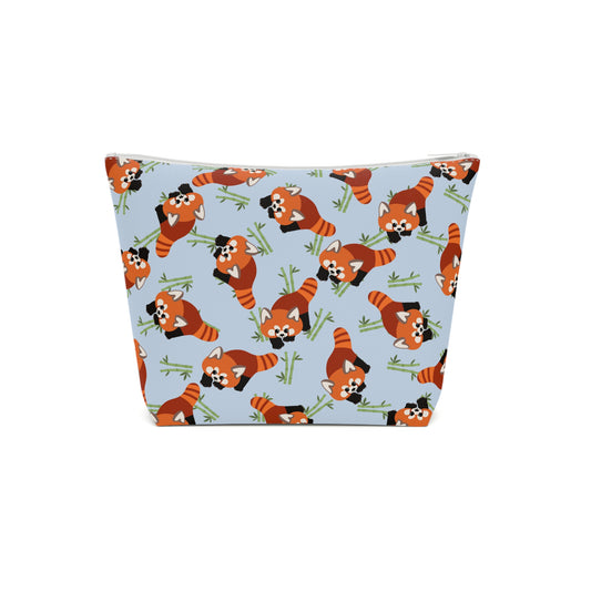 Baby Blue Red Panda Cosmetic Bag