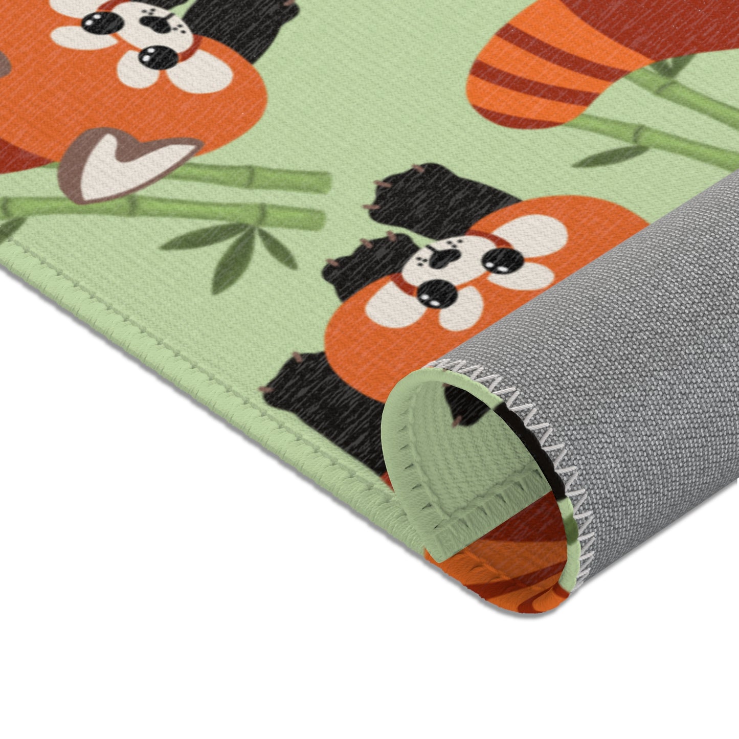 Matcha Green Red Panda Rug