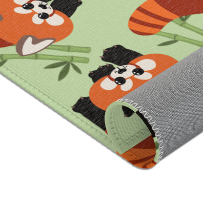 Matcha Green Red Panda Rug