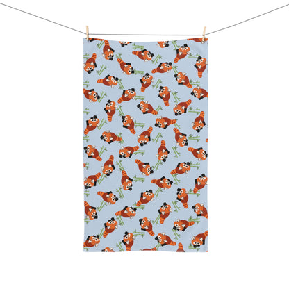 Baby Blue Red Panda Hand Towel