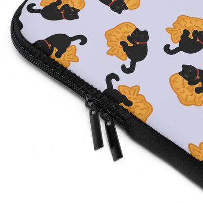 Lavender Black Cat Taiyaki Laptop Sleeve