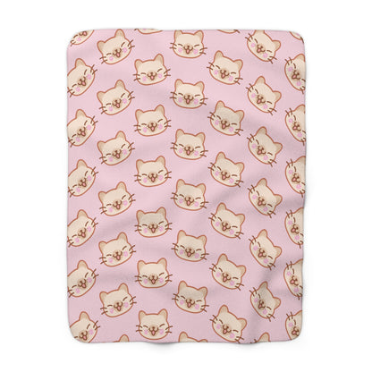Baby Pink Kitty Kat Cozy Fleece Blanket