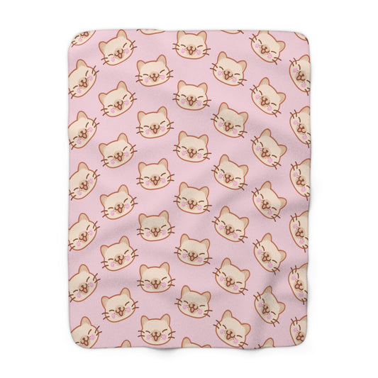Baby Pink Kitty Kat Cozy Fleece Blanket