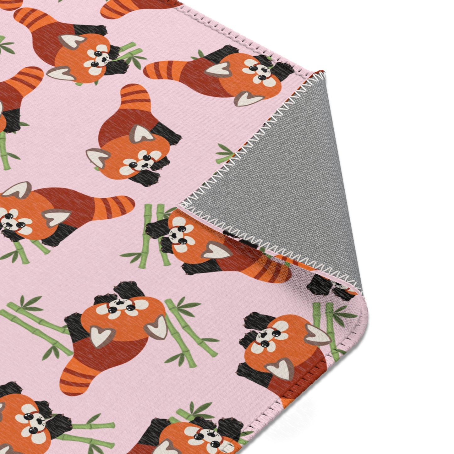 Baby Pink Red Panda Rug