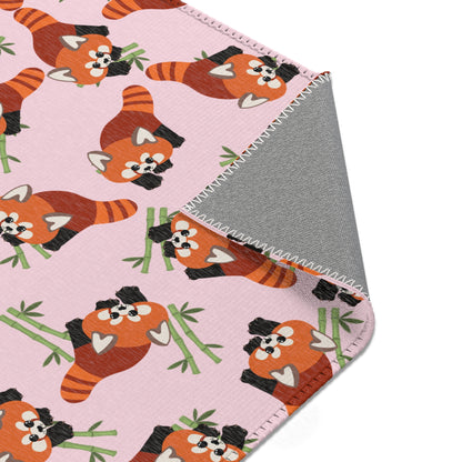 Baby Pink Red Panda Rug