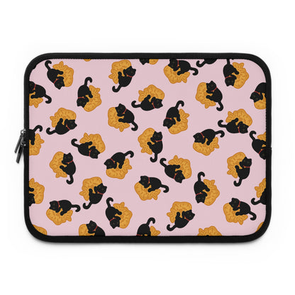 Baby Pink Black Cat Taiyaki Laptop Sleeve