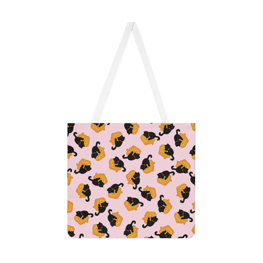 Baby Pink Black Cat Taiyaki Tote Bag