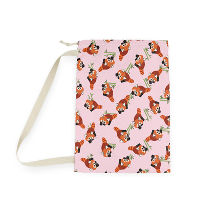 Baby Pink Red Panda Drawstring Bag