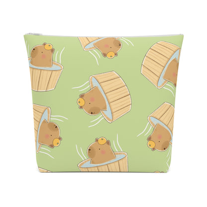 Matcha Green Capybara Bath Cosmetic Bag