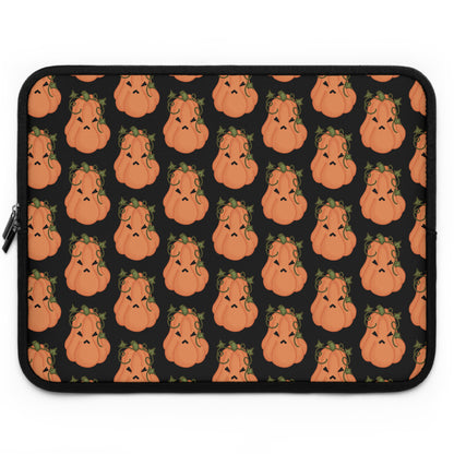 Angry Pumpkin Black Laptop Sleeve