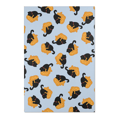 Baby Blue Black Cat Taiyaki Rug
