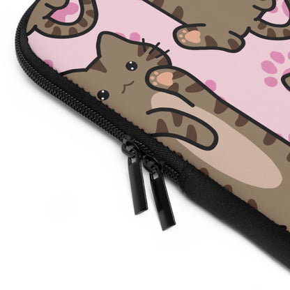 Baby Pink Tabby Cat Laptop Sleeve