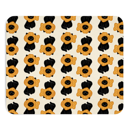 Black Cat Taiyaki Hat Mouse Pad
