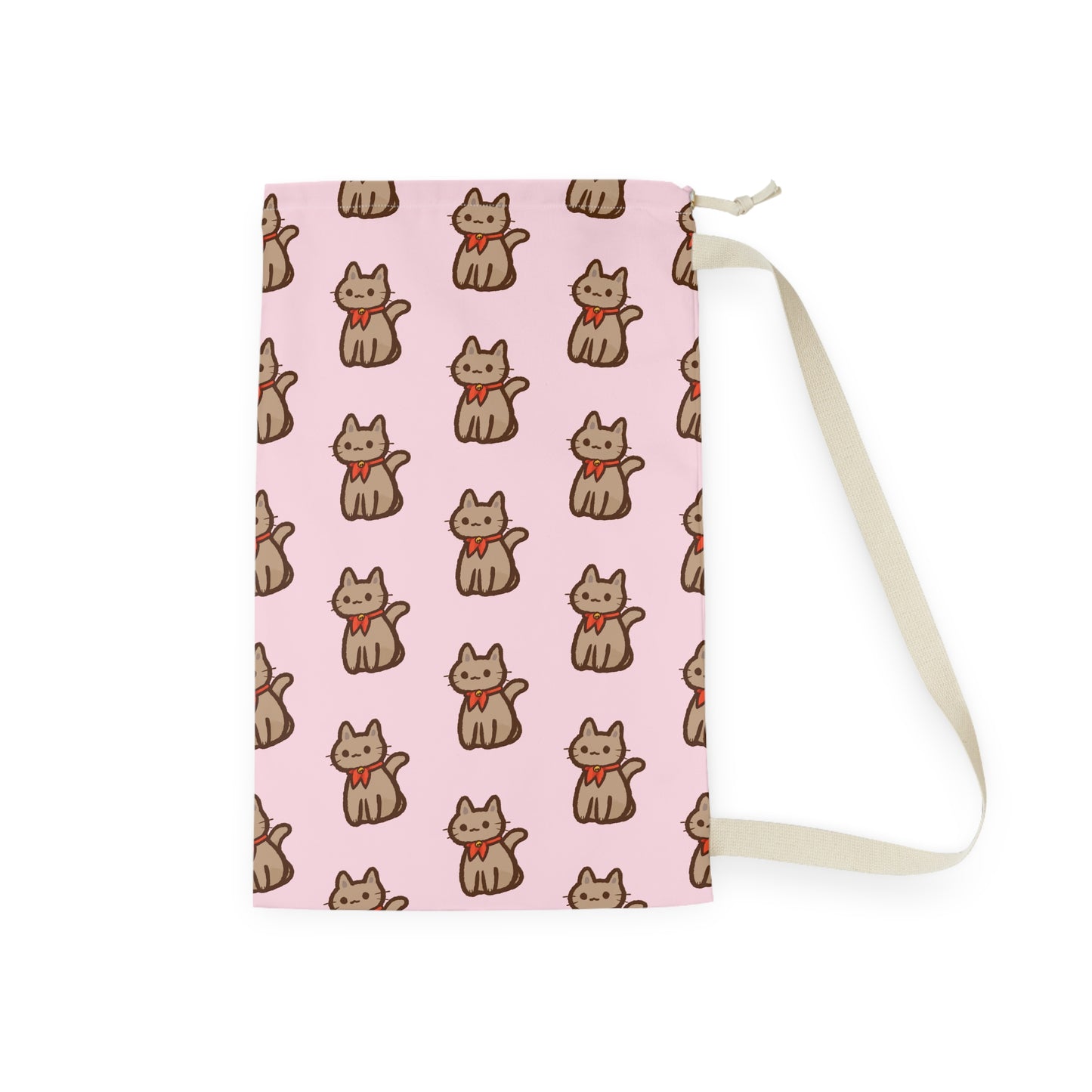 Baby Pink Kitty Kat Drawstring Bag