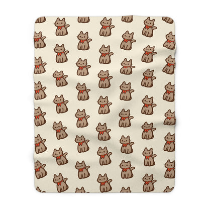Chocolate Cat Cozy Fleece Blanket