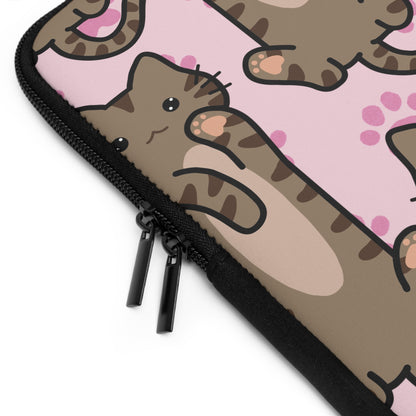 Baby Pink Tabby Cat Laptop Sleeve