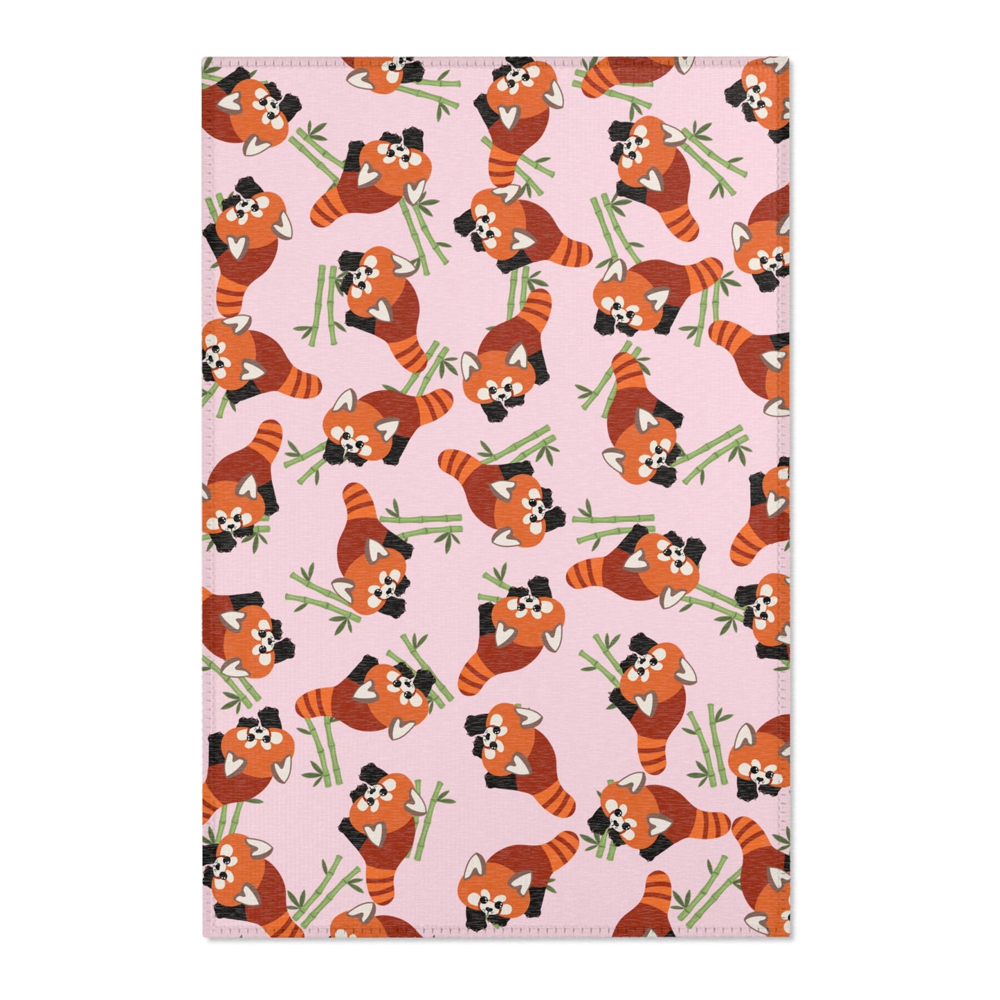 Baby Pink Red Panda Rug
