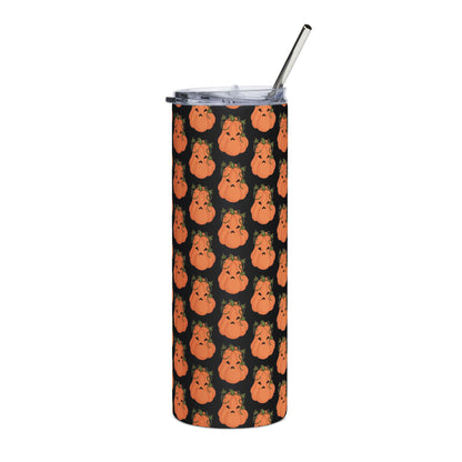 Angry Pumpkin Black Stainless Steel Tumbler, 20oz