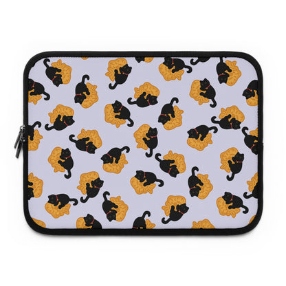 Lavender Black Cat Taiyaki Laptop Sleeve